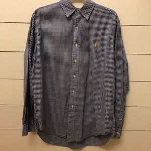 Classic fit blue plaid button-down